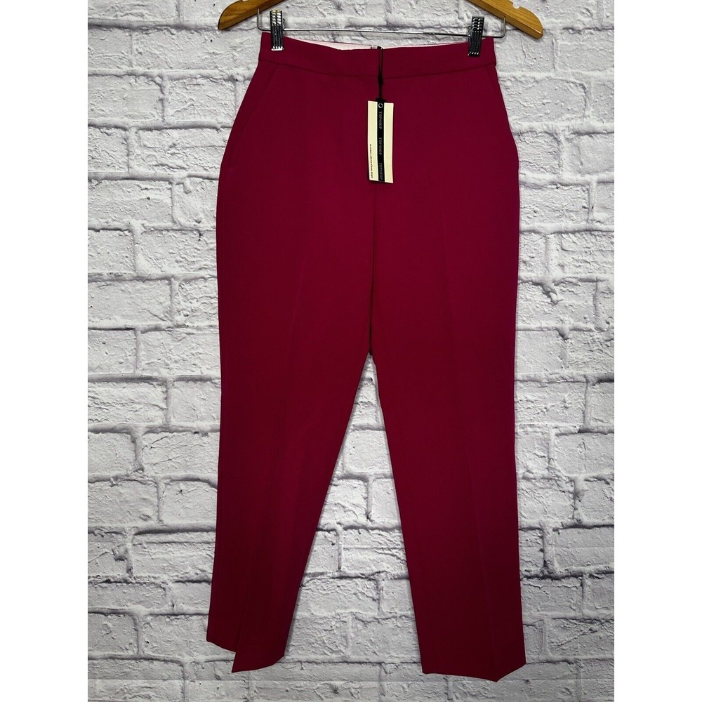 Topshop Women's Straight Leg Pants - Red